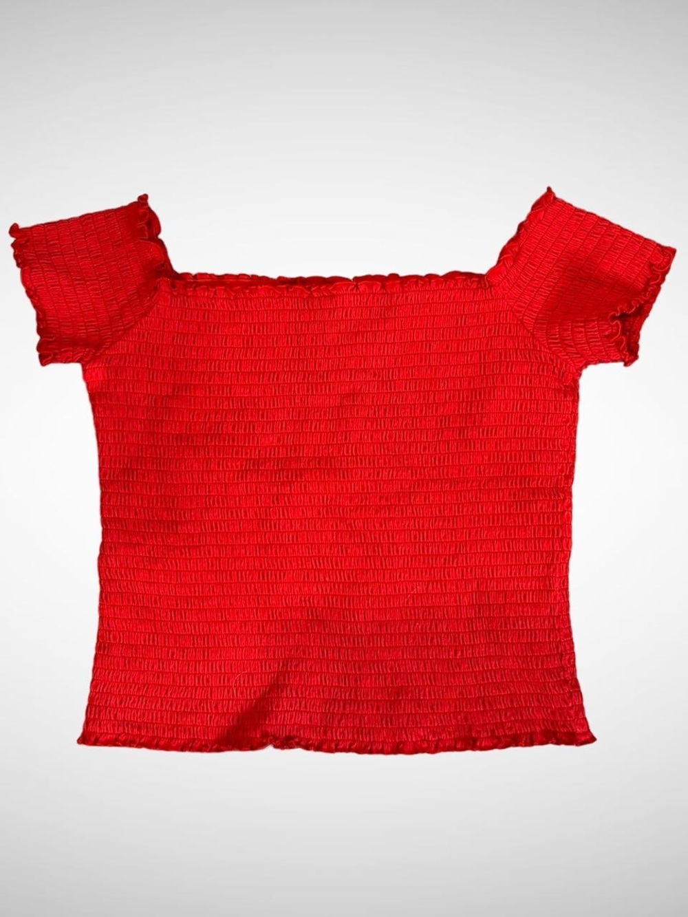 Y2k Garage Red Ruched Off-Shoulder Top